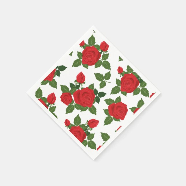 Guardanapo De Papel Papel Napkins-Rosas vermelhas (Canto)