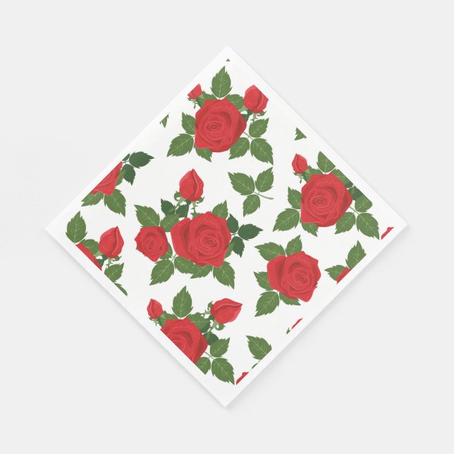 Guardanapo De Papel Papel Napkins-Rosas vermelhas (Quina)