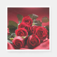 Papel Napkins-Rosas vermelhas