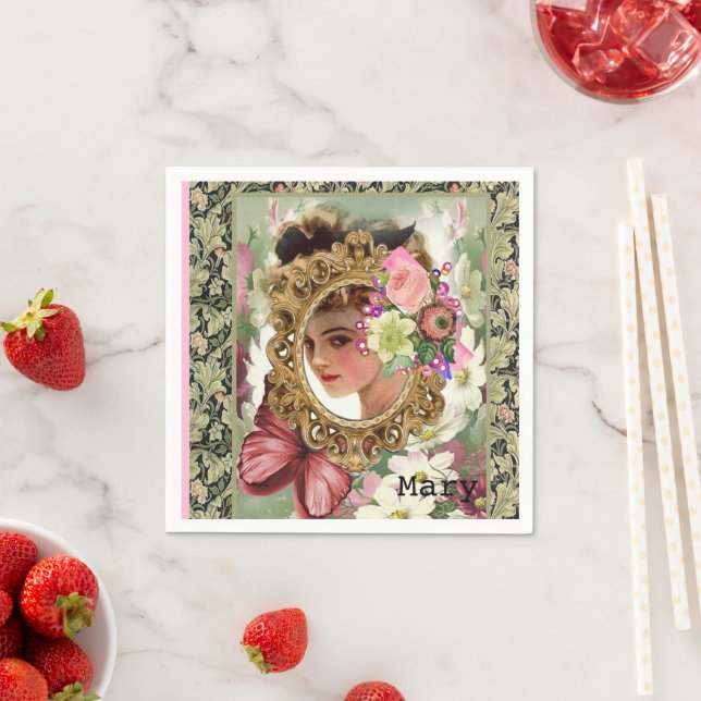 Guardanapo De Papel Papel Napkins, Vitoriano Floral (Insitu)