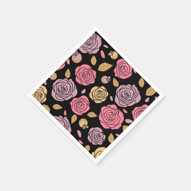 Guardanapo De Papel Papel Nápoles-Rosas Rosa (Canto)