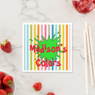 Guardanapo De Papel Papel Nápoles, Tinta Verde com Cores de Faixa