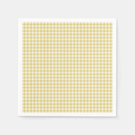 Guardanapo De Papel Papel Padrão do Quadro de Verificação Amarelo Vint