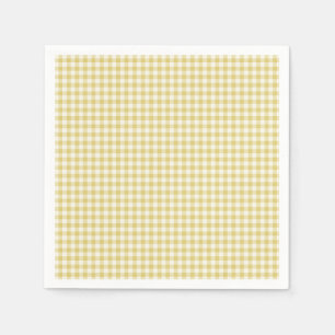 Guardanapo De Papel Papel Padrão do Quadro de Verificação Amarelo Vint