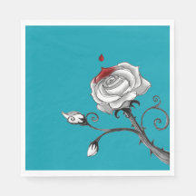 Papel Padrão Napkins 'Pintura do Rosa Vermelho'