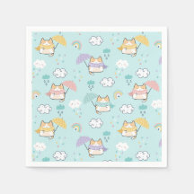 Papel-padrão para o dia chuvoso bonito Napkins