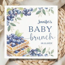 Papel para Brunch de Chá de Bebê Blueberry Waffle 