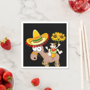 Guardanapo De Papel Papel para Cavalos Florais de Girassol Nápoles