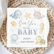 Papel para Chá de Bebê Mar Você Logo Oceano