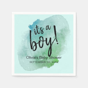 Guardanapo De Papel Papel para Chá de Bebê Menino em Aquarela