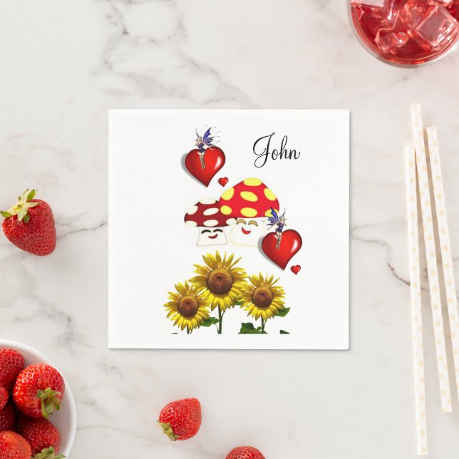 Guardanapo De Papel Papel para Cogumelos Sunflower Napkins (Insitu)