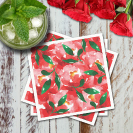 Guardanapo De Papel Papel para Coquetel de Rosas Vermelhas Florais