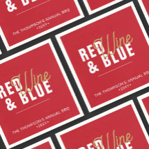 Papel para Festa de 4 de Julho Red Wine & Blue