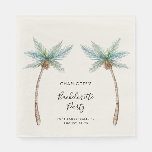 Guardanapo De Papel Papel para Festa de Despedida de Solteira com Palm (Frente)