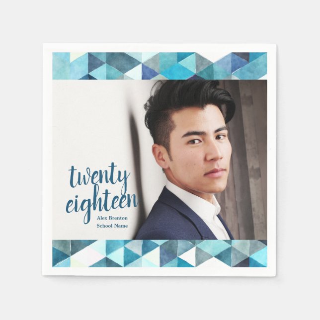 Guardanapo De Papel Papel para Formando Azul Moderno - Nápoles (Frente)