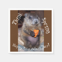 Papel para o Dia do Groundhog Napkins