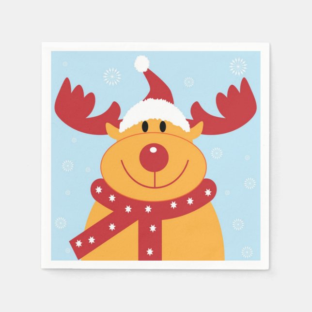 Guardanapo De Papel Papel para Reindeer de Natal Napkin (Frente)
