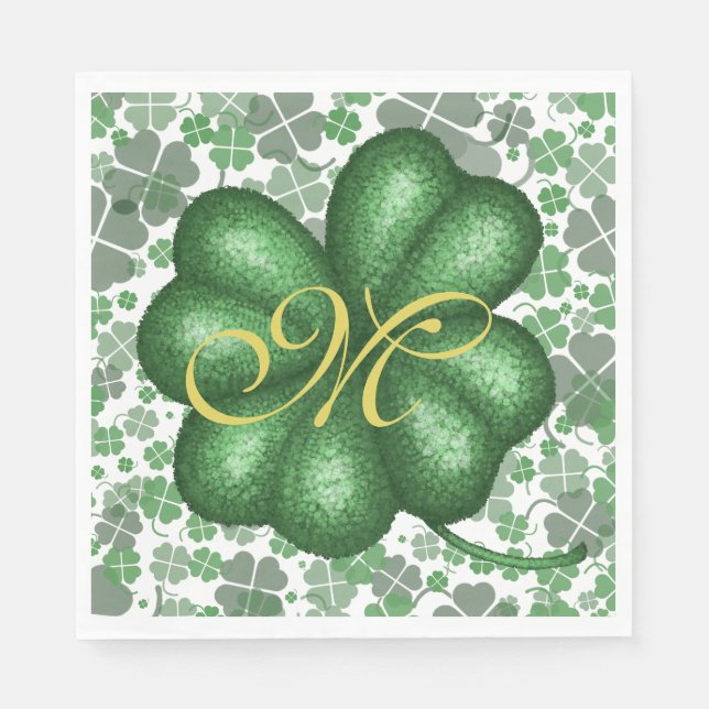 Guardanapo De Papel Papel para Shamrock monograma (Frente)