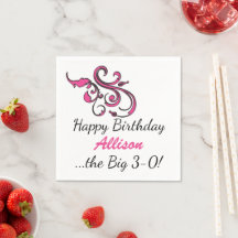 Papel personalizado de aniversário de 30 anos cor-