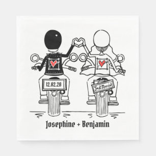Guardanapo De Papel Papel Personalizado De Casamento De Motocicletas D