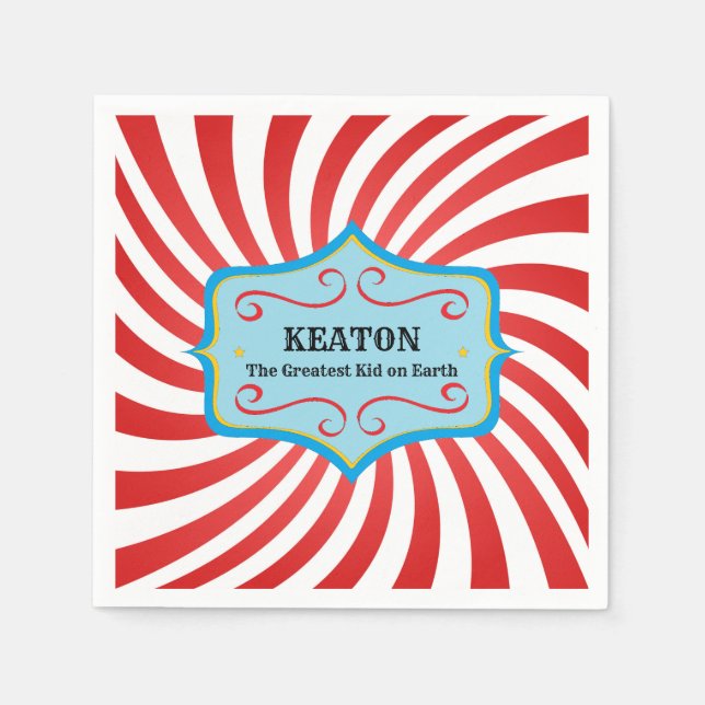 Guardanapo De Papel Papel personalizado de circo de vindima Napkins (Frente)