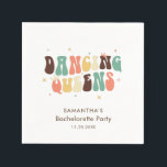 Guardanapo De Papel Papel personalizado do Disco Retroativo da festa d<br><div class="desc">Festa de solteira personalizada Filas retrorreflectoras papel Napkin que você pode personalizar com o nome,  ocasião e data da noiva. Camisas de design da noiva perfeitamente correspondentes também estão disponíveis nesta loja.</div>