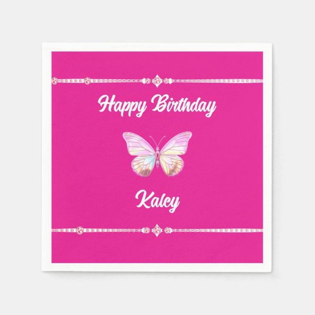 Guardanapo De Papel Papel personalizado para borboletas de juba (Frente)