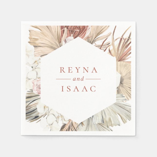 Guardanapo De Papel Papel Personalizado Rustic Boho-Chic Napkins (Frente)