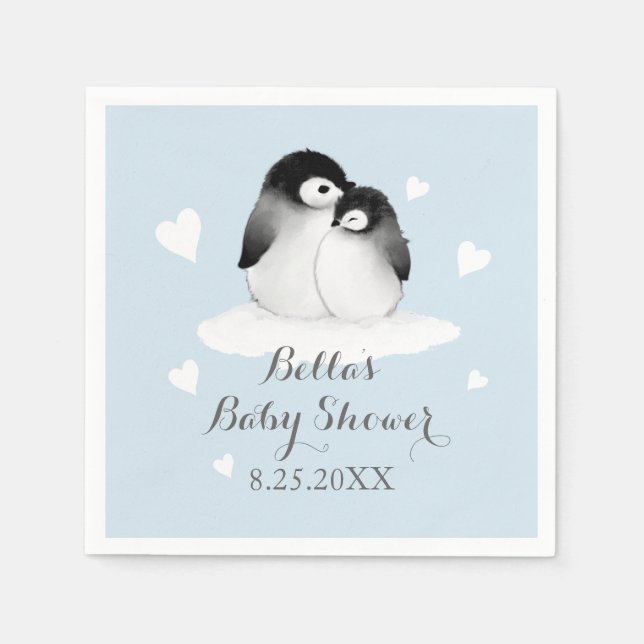 Guardanapo De Papel Papel Pinguim Azul Nápoles (Frente)