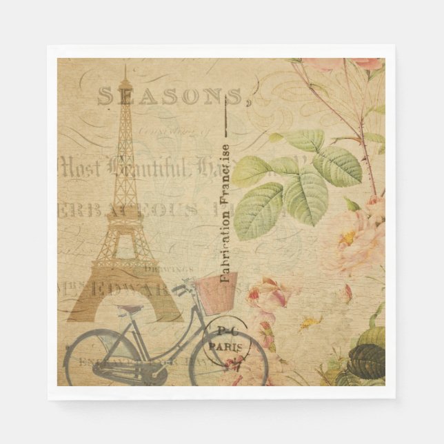 Guardanapo De Papel Papel postal francês Napkin (Frente)
