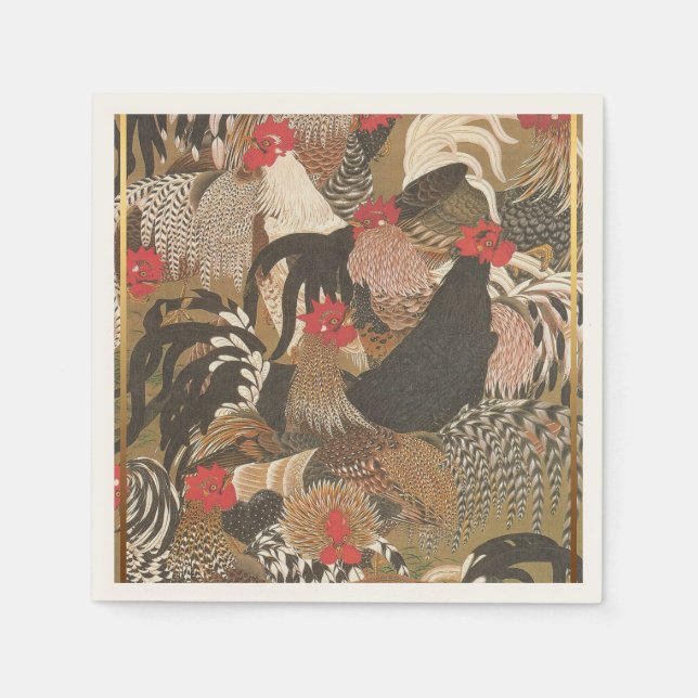 Guardanapo De Papel Papel Rooster 2017 para pintura japonesa (Frente)