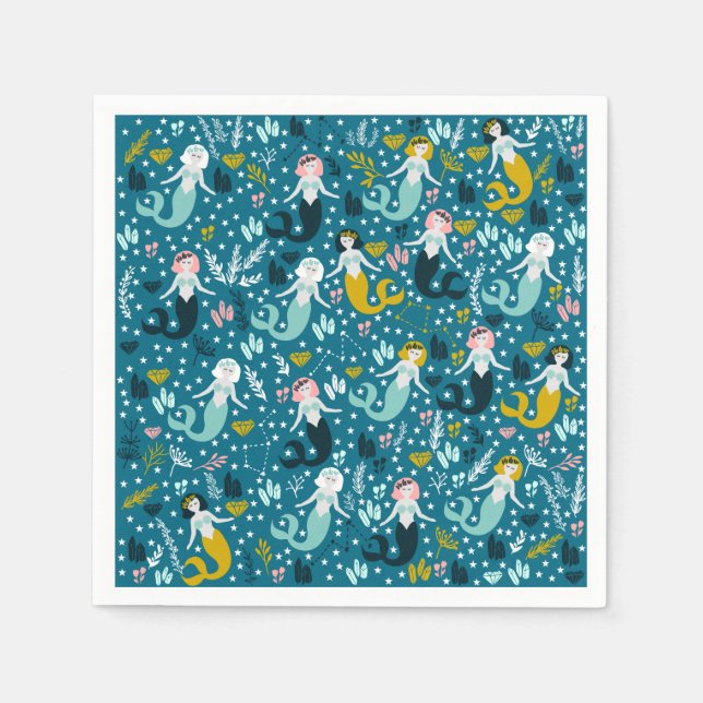 Guardanapo De Papel Papel Sereia Bonito Nápoles (Frente)