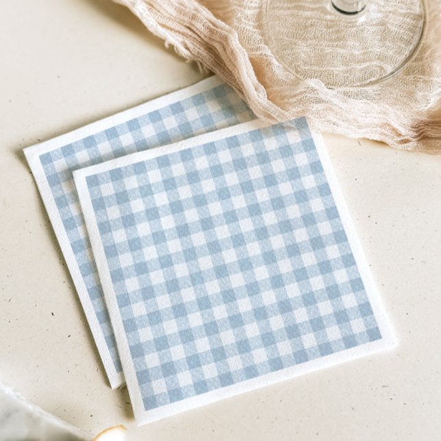 Guardanapo De Papel Papel Simples Azul Gingham (Criador carregado)