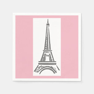Guardanapo De Papel Papel Temático em Torre Eiffel, cor-de-rosa Paris,