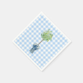 Guardanapo De Papel Papel Tópico Gingham Azul