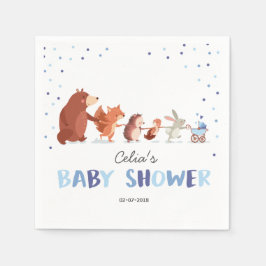 Guardanapo De Papel Papel Woodland Napkins Animais Floresta Menino Azu