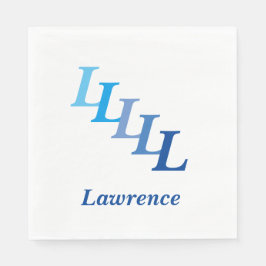 Guardanapo De Papel Papelada - Iniciais com Nome em Azul