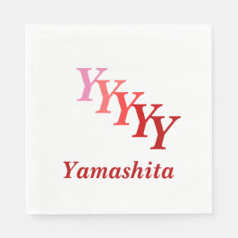 Guardanapo De Papel Papelada - Iniciais com Nome em Vermelho