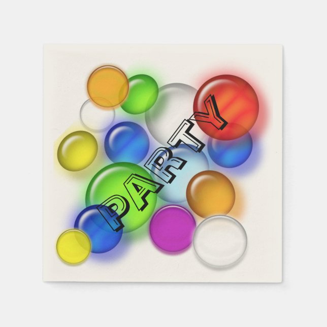 Guardanapo De Papel Papelão - Bolhas de Festas em Cores (Frente)