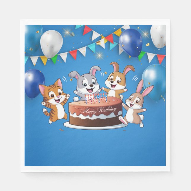 Guardanapo De Papel Papelão de Aniversário (Frente)