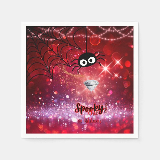 Guardanapo De Papel Papelão de Festa de Halloween Chic Spooky Napkin (Frente)