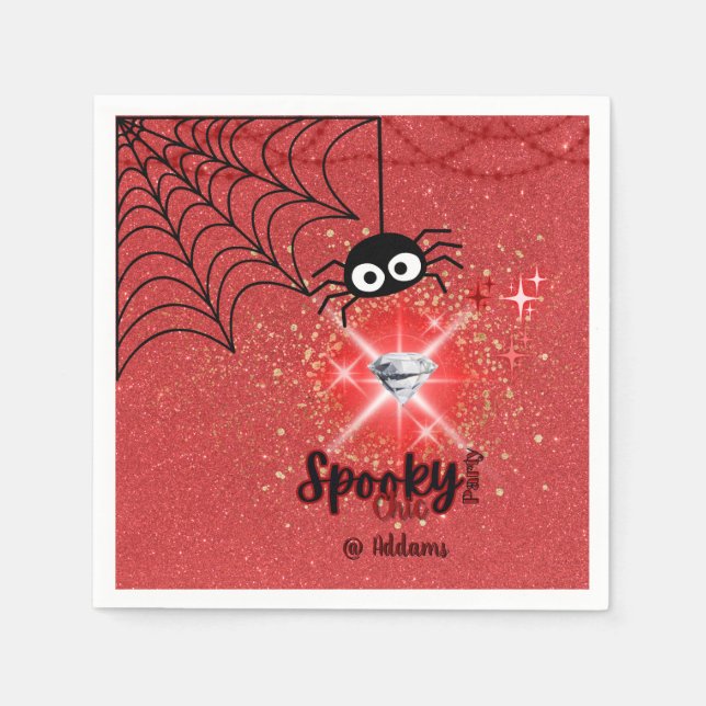 Guardanapo De Papel Papelão de Festa de Halloween Chic Spooky Napkin (Frente)