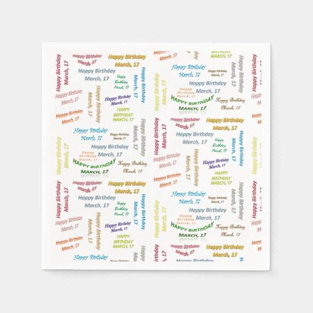 Guardanapo De Papel Papelão Napkins Marcha, 17 Aniversário (Frente)