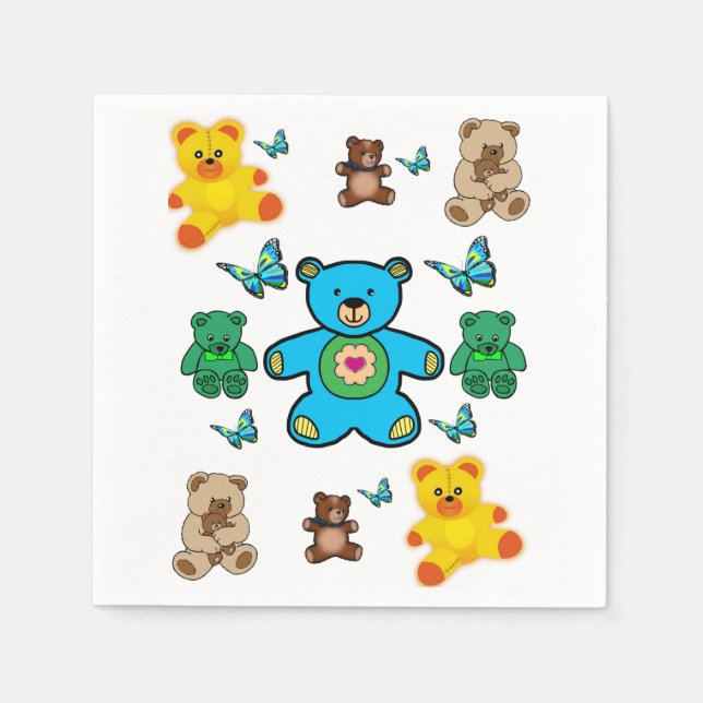 Guardanapo De Papel Papelão-ursos-peludos (Frente)