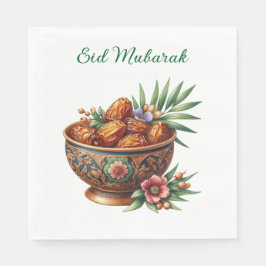 Guardanapo De Papel Paper Napkin-Eid Mubarak Tableware