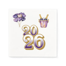 Paper Napkin-Happy New Year 2026 Tableware Set