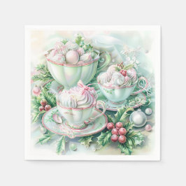 Guardanapo De Papel Paper Napkin-Pink Victorian Christmas