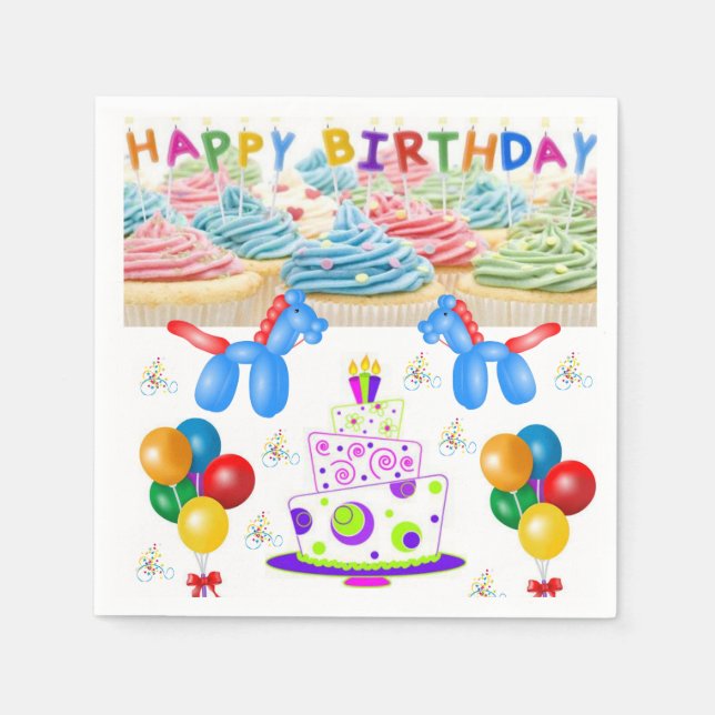 Guardanapo De Papel Paper Napkins Happy Birthday (Frente)