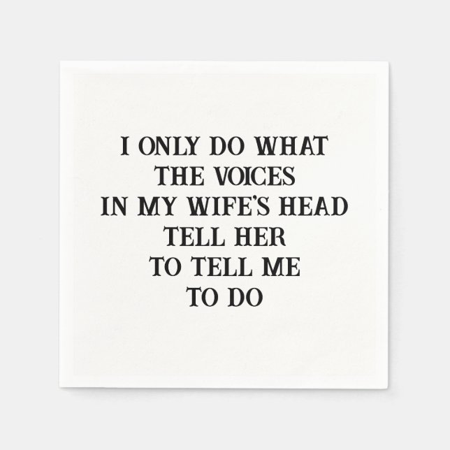 Guardanapo De Papel Paper Napkins Husband Wife's Joke  (Frente)