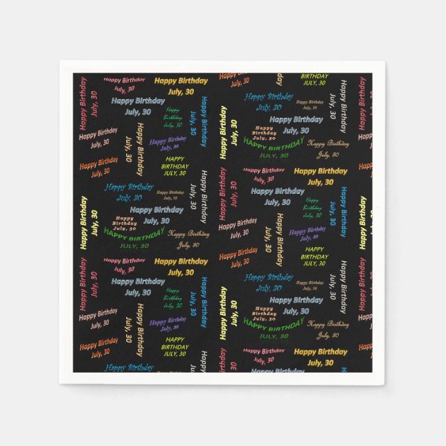 Guardanapo De Papel Paper Napkins julho, 30 Aniversário (Frente)